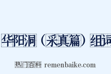华阳洞（采真篇）组词是什么意思的图片